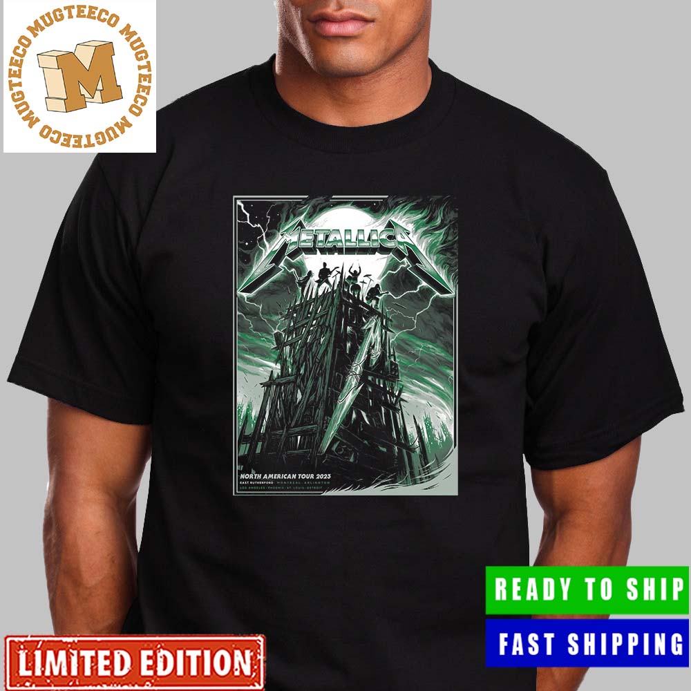 Metallica M72 World Tour North American Tour 2023 East Rutherford August 6th Poster Unisex T-Shirt Metallica M72 World Tour North American Tour 2023 East Rutherford August 6th Poster Unisex T-Shirt