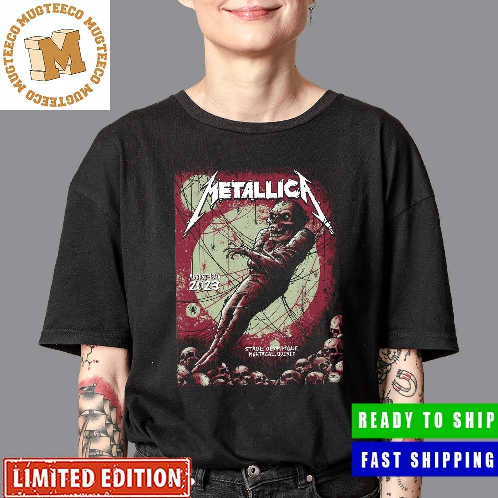 Metallica M72 World Tour Stade Olympique Montreal Quebec The Second Night August 13 2023 Poster Vintage Shirt Metallica M72 World Tour Stade Olympique Montreal Quebec The Second Night August 13 2023 Poster Vintage Shirt