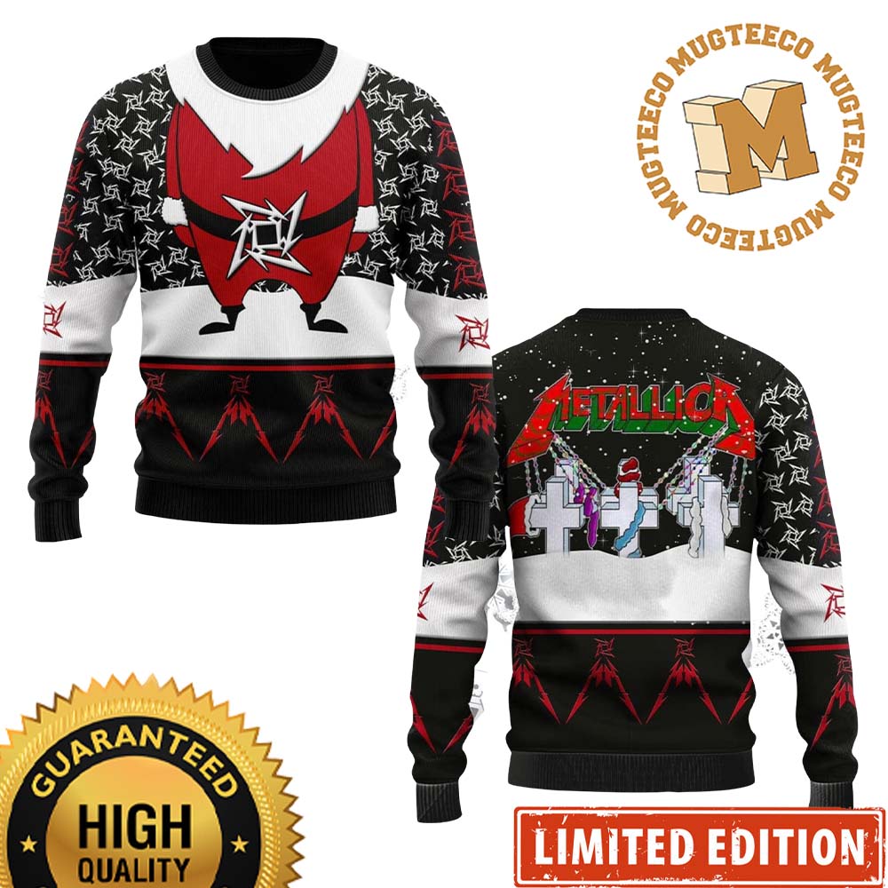 Metallica Merry Christmas Master Of Puppets Santa Snowy Night Holiday Ugly Sweater 2023 Metallica Merry Christmas Master Of Puppets Santa Snowy Night Holiday Ugly Sweater 2023