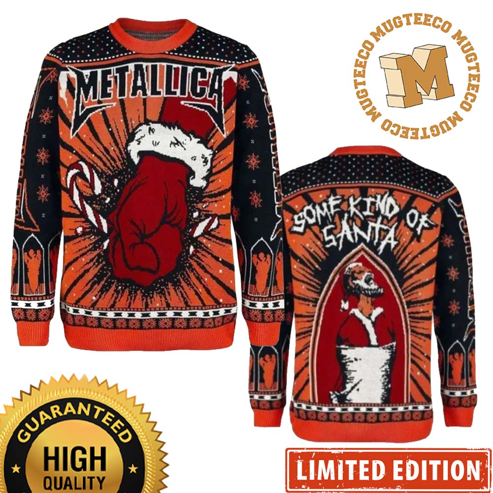 Metallica St. Anger Some Kind Of Santa Christmas Style Holiday Ugly Sweater Metallica St. Anger Some Kind Of Santa Christmas Style Holiday Ugly Sweater