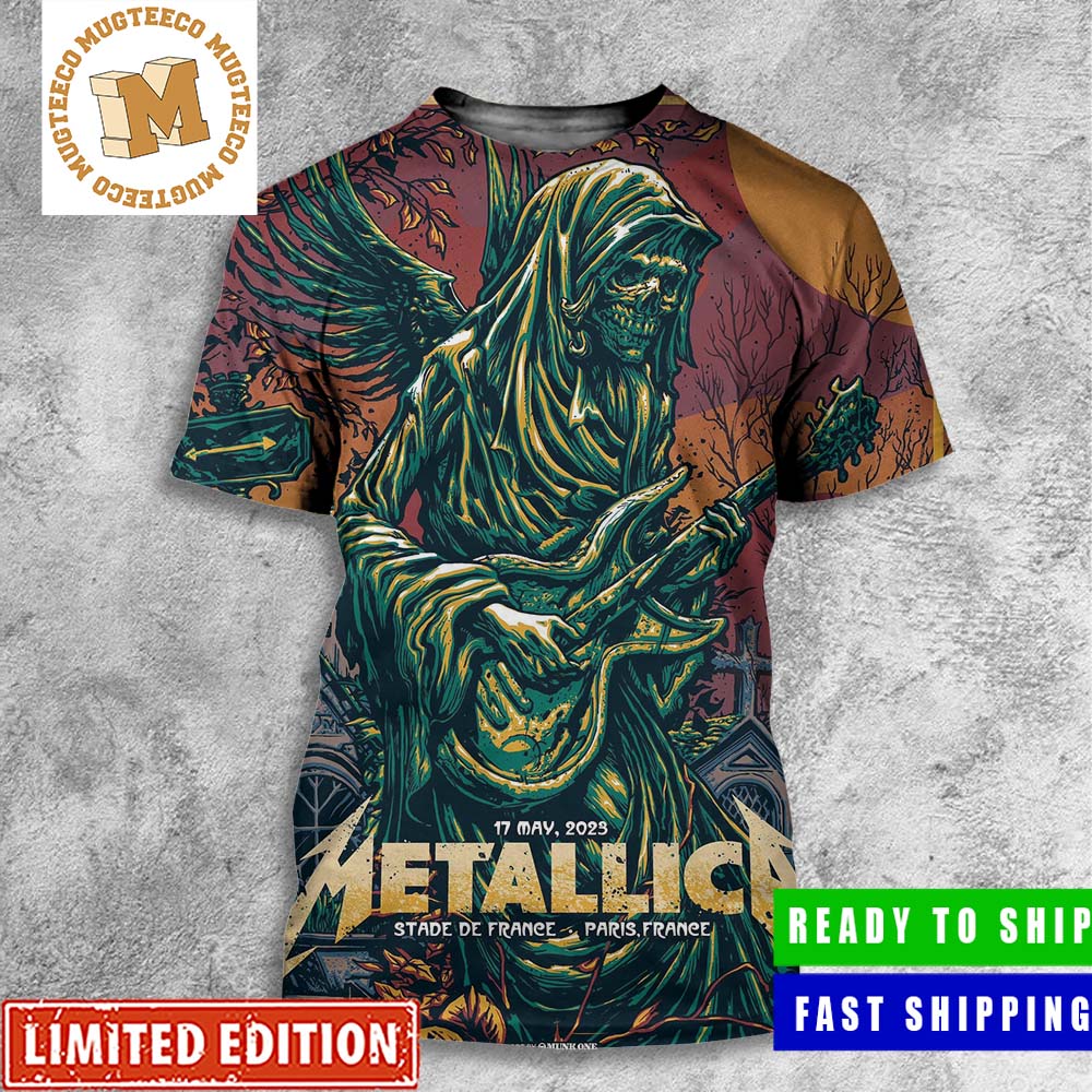 Metallica Stade De France M72 World Tour All Over Print Shirt Metallica Stade De France M72 World Tour All Over Print Shirt