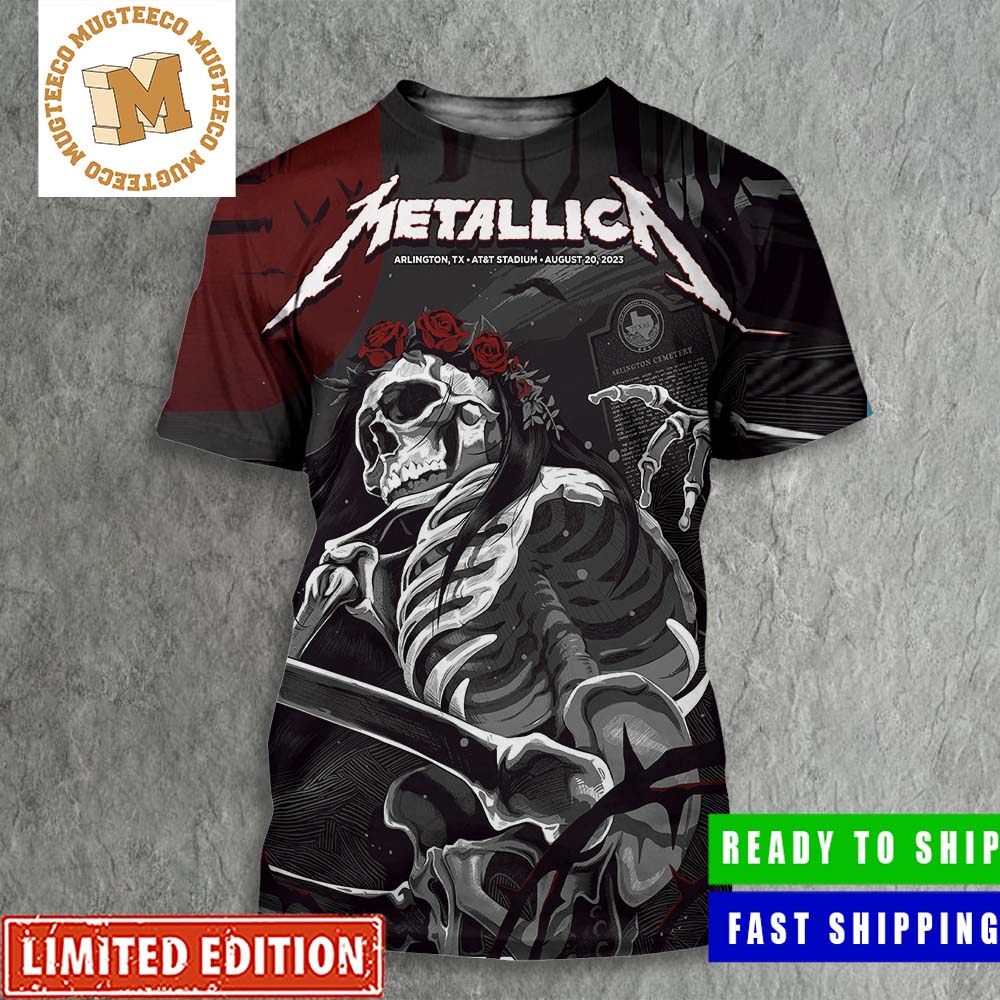 Metallica The Night Two Of The M72 World Tour Arlington Texas AT&T Stadium August 20th 2023 3D Shirt Metallica The Night Two Of The M72 World Tour Arlington Texas AT&T Stadium August 20th 2023 3D Shirt