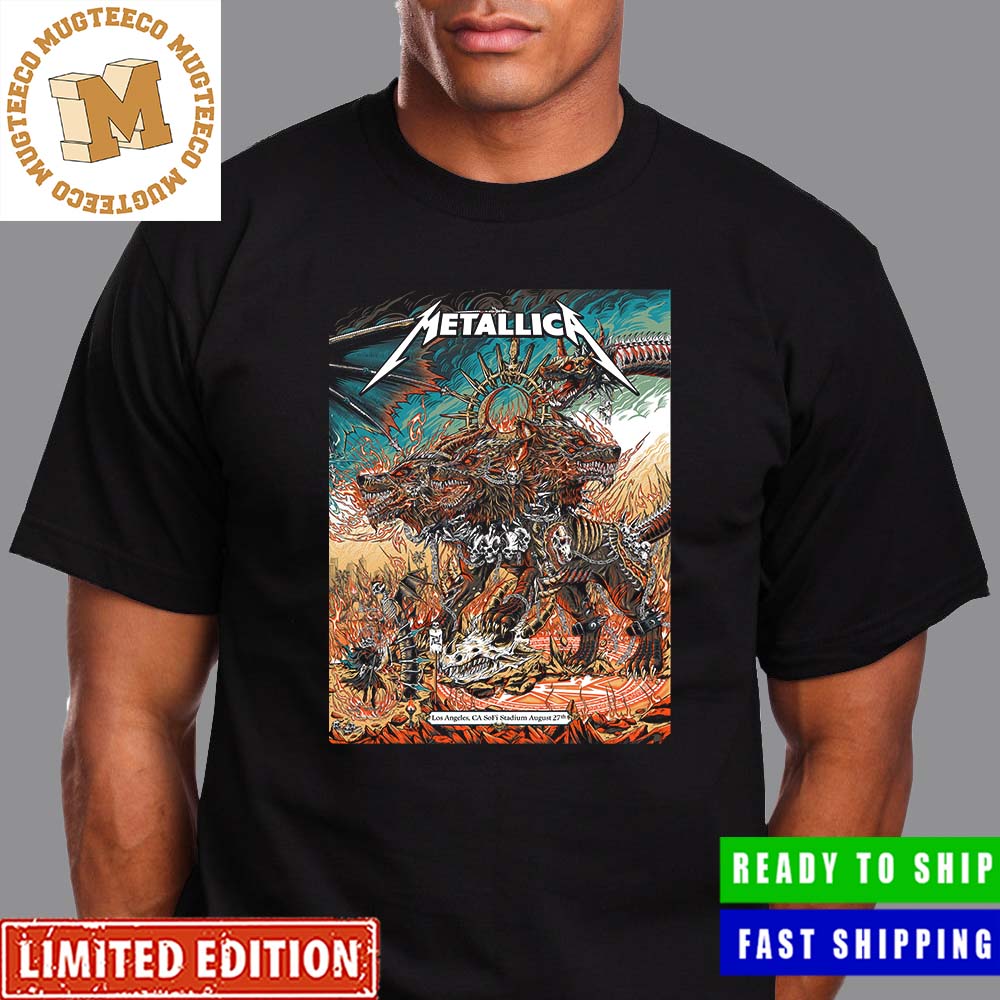 Metallica Tonight In Los Angeles SoFi Stadium Night Two Of M72 LA August 27th Cerberus Style Poster Classic T-Shirt Metallica Tonight In Los Angeles SoFi Stadium Night Two Of M72 LA August 27th Cerberus Style Poster Classic T-Shirt