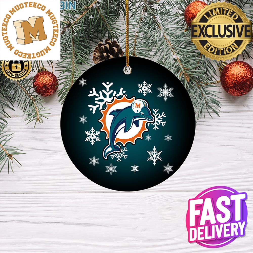 Miami Dolphins NF Personalized Merry Christmas Decorations Ornament Miami Dolphins NF Personalized Merry Christmas Decorations Ornament