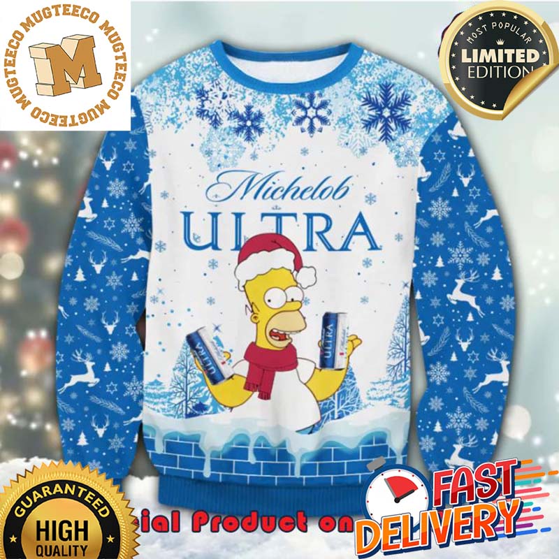 Michelob Ultra The Simpsons Santa Hat Ugly Christmas Sweater For Holiday 2023 Xmas Gifts Michelob Ultra The Simpsons Santa Hat Ugly Christmas Sweater For Holiday 2023 Xmas Gifts