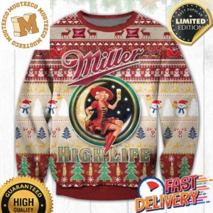 Miller High Life Beer 3D Ugly Sweater For Holiday 2023 Xmas Gifts