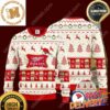 Miller High Life Reindeer Snowy Knitting Vintage Beige Christmas Ugly Sweater