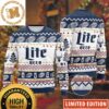 Miller Lite Beer Logo Snowflakes Knitting White Christmas Ugly Sweater