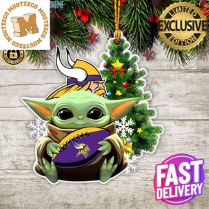 Minnesota Vikings Baby Yoda NFL Christmas Tree Decorations Ornament