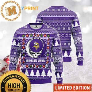Minnesota Vikings Grateful Dead NFL 2023 Xmas Gifts Ugly Christmas Sweater