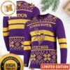 Minnesota Vikings Logo Checkered Flannel Square Design Ugly Sweater