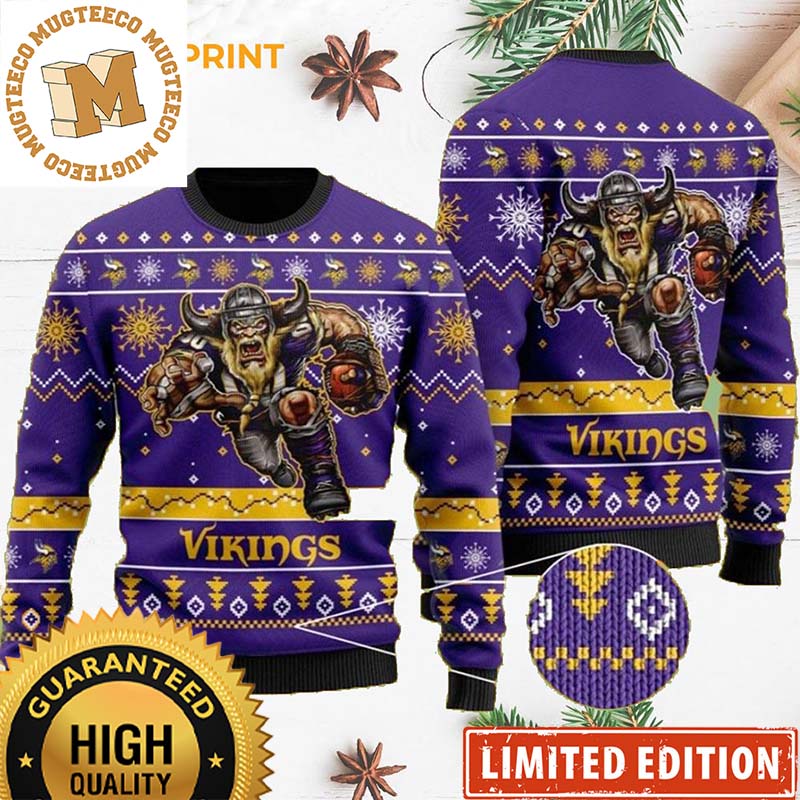 Minnesota Vikings Mascot Guys Ugly Sweater Gift For NFL Fans Minnesota Vikings Mascot Guys Ugly Sweater Gift For NFL Fans