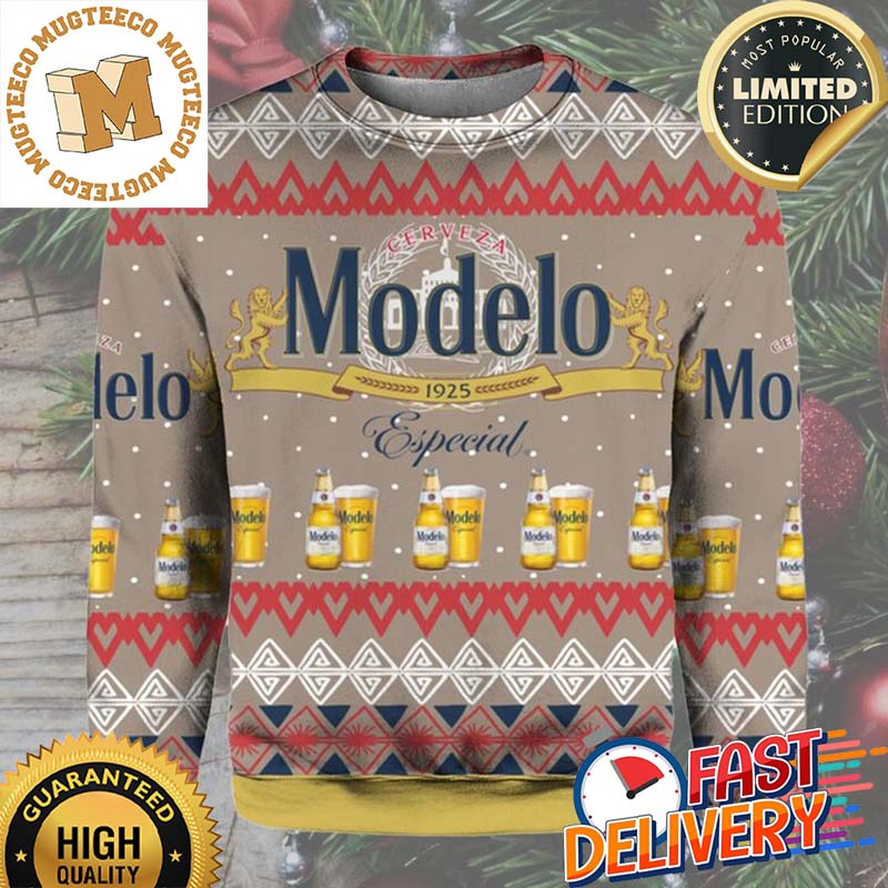 Modelo Especial Beer Ugly Christmas Sweater For Holiday 2023 Xmas Gifts Modelo Especial Beer Ugly Christmas Sweater For Holiday 2023 Xmas Gifts