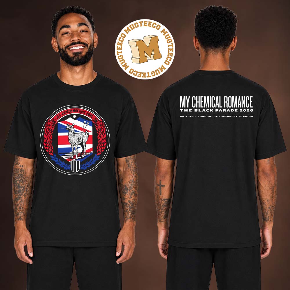 My Chemical Romance Event Tee Lodon UK The Parade Tour 2026 At Wembley Stadium In London UK On July 8 2026 Two Sided Unisex T-Shirt My Chemical Romance Event Tee Lodon UK The Parade Tour 2026 At Wembley Stadium In London UK On July 8 2026 Two Sided Unisex T-Shirt