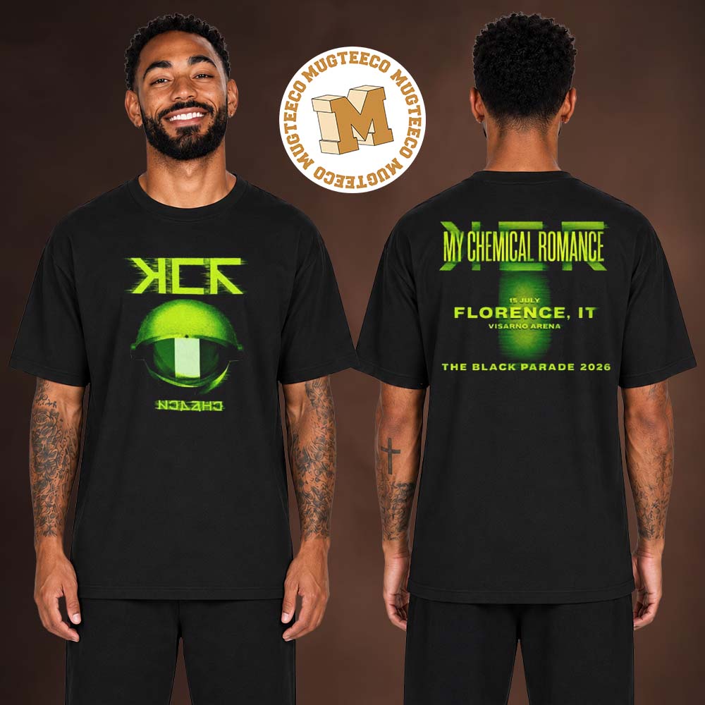 My Chemical Romance Florence The Black Parade Tour 2026 Event Tee At Visarno Arena On July 15 2026 T Shirt My Chemical Romance Florence The Black Parade Tour 2026 Event Tee At Visarno Arena On July 15 2026 T Shirt