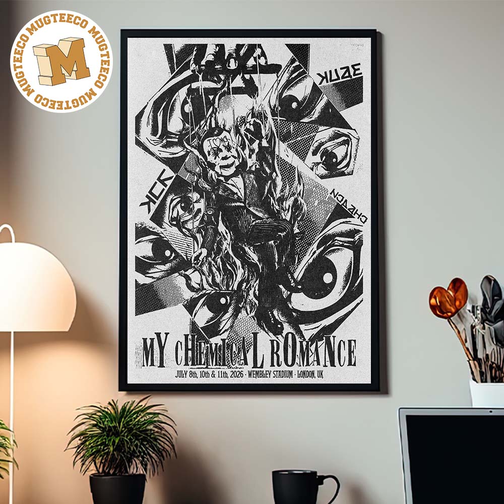 My Chemical Romance London 2026 Event Poster at Wembley Stadium On July 8 10 2026 Home Decor Poster Canvas My Chemical Romance London 2026 Event Poster at Wembley Stadium On July 8 10 2026 Home Decor Poster Canvas