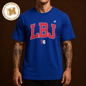 NBA Philadelphia 76ers Lebron James Royal Varsity Initials Unisex T Shirt