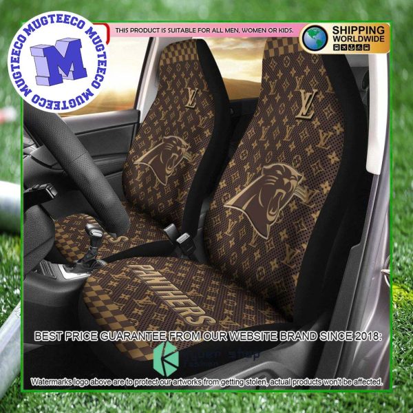 NFL Carolina Panthers Louis Vuitton Monogram Pattern Car Seat Cover NFL Carolina Panthers Louis Vuitton Monogram Pattern Car Seat Cover
