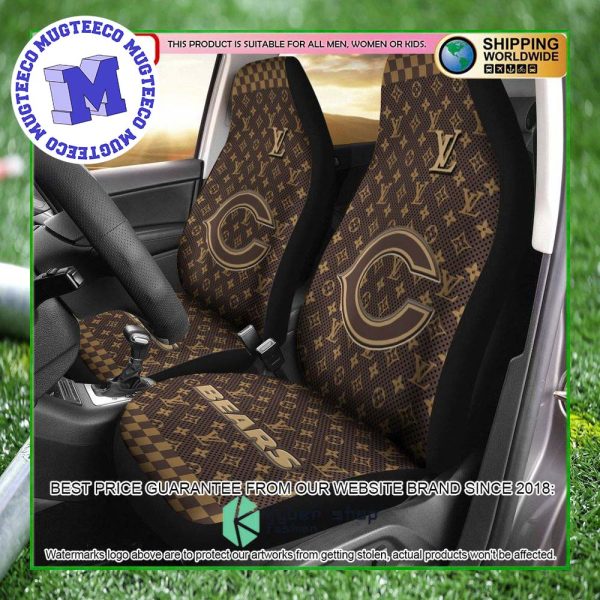 NFL Chicago Bears Louis Vuitton Monogram Pattern Car Seat Cover NFL Chicago Bears Louis Vuitton Monogram Pattern Car Seat Cover