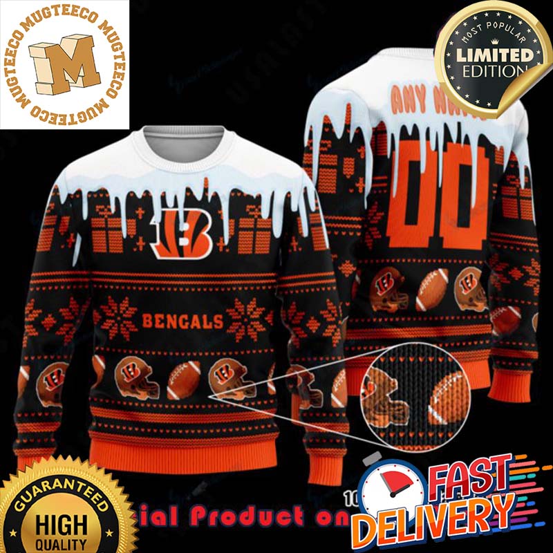 NFL Cincinnati Bengals Woolen Custom Name Ugly Christmas Sweater For Holiday 2023 Xmas Gifts NFL Cincinnati Bengals Woolen Custom Name Ugly Christmas Sweater For Holiday 2023 Xmas Gifts