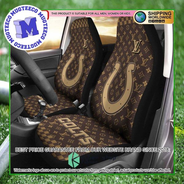 NFL Indianapolis Colts Louis Vuitton Monogram Pattern Car Seat Cover NFL Indianapolis Colts Louis Vuitton Monogram Pattern Car Seat Cover