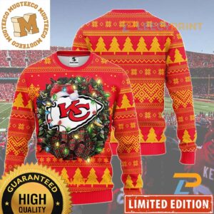 NFL Kansas City Chiefs Wreath Christmas Ugly Sweater