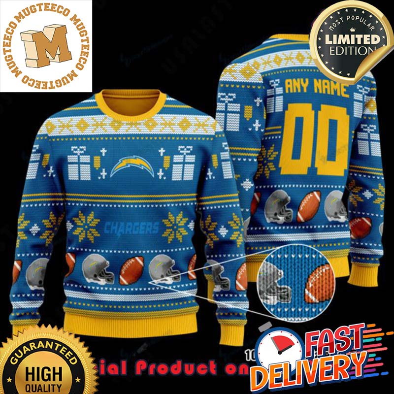 NFL Los Angeles Chargers Woolen Pattern Custom Name Ugly Christmas Sweater For Holiday 2023 Xmas Gifts NFL Los Angeles Chargers Woolen Pattern Custom Name Ugly Christmas Sweater For Holiday 2023 Xmas Gifts