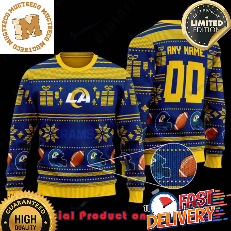 NFL Los Angeles Rams Woolen Custom Name Ugly Christmas Sweater For Holiday 2023 Xmas Gifts NFL Los Angeles Rams Woolen Custom Name Ugly Christmas Sweater For Holiday 2023 Xmas Gifts