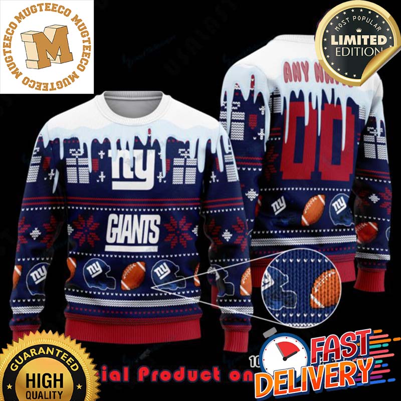 NFL New York Giants Woolen Custom Name Ugly Christmas Sweater For Holiday 2023 Xmas Gifts NFL New York Giants Woolen Custom Name Ugly Christmas Sweater For Holiday 2023 Xmas Gifts