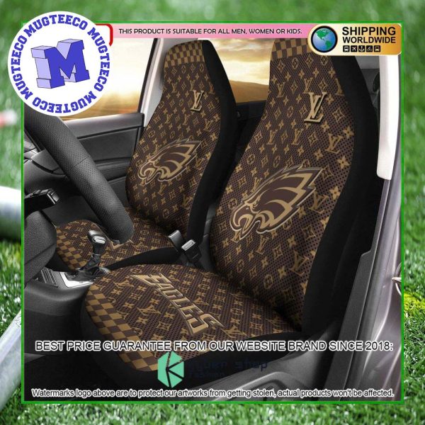 NFL Philadelphia Eagles Louis Vuitton Monogram Pattern Car Seat Cover NFL Philadelphia Eagles Louis Vuitton Monogram Pattern Car Seat Cover