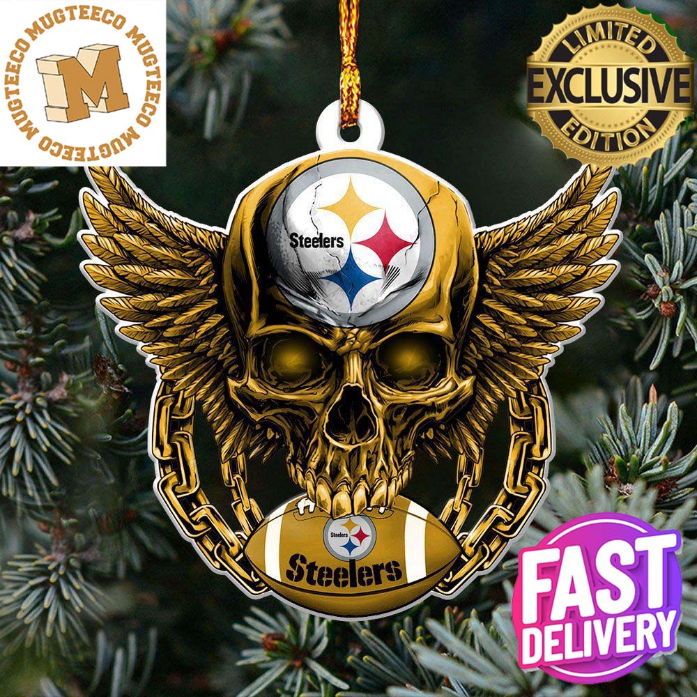 NFL Pittsburgh Steelers 2023 Holiday Gifts Xmas Skull Tree Decorations Ornament NFL Pittsburgh Steelers 2023 Holiday Gifts Xmas Skull Tree Decorations Ornament