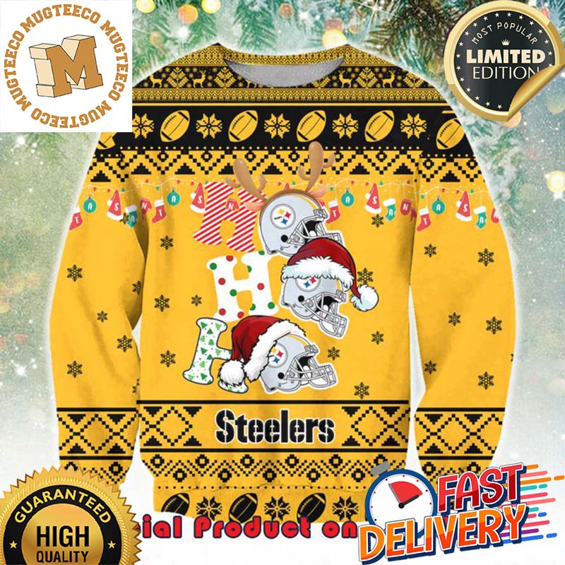 NFL Pittsburgh Steelers Ho Ho Ho Decorative Lights Ugly Christmas Sweater For Holiday 2023 Xmas Gifts NFL Pittsburgh Steelers Ho Ho Ho Decorative Lights Ugly Christmas Sweater For Holiday 2023 Xmas Gifts