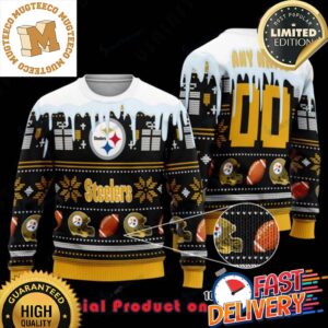 NFL Pittsburgh Steelers Woolen Pattern Custom Name Ugly Christmas Sweater For Holiday 2023 Xmas Gifts