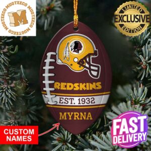NFL Washington Redskins Football Xmas Custom Name Ornament For Fans