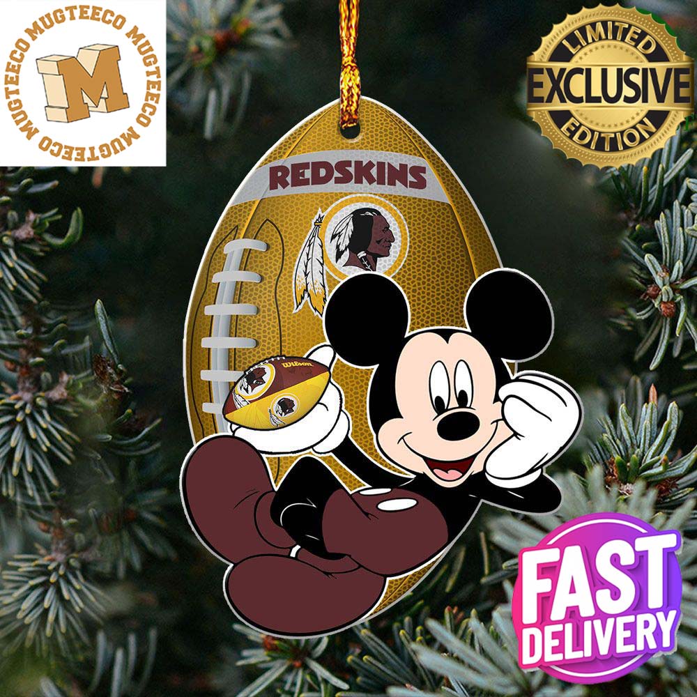 NFL Washington Redskins Xmas Mickey Mouse Custom Name Christmas Decorations Ornament NFL Washington Redskins Xmas Mickey Mouse Custom Name Christmas Decorations Ornament