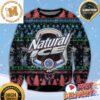 Natural Light Beer Big Logo Snowflakes Chevron Knitting Pattern Christmas Ugly Sweater