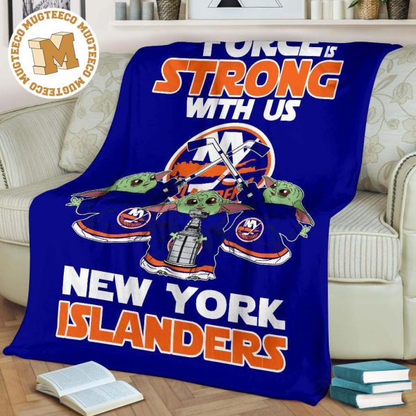 New York Islanders Baby Yoda Fleece Blanket The Force Strong New York Islanders Baby Yoda Fleece Blanket The Force Strong