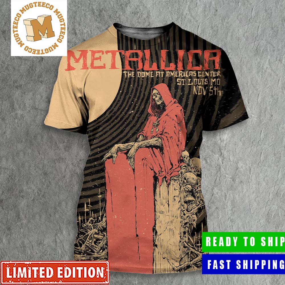 Night Two Of Metallica M72 St Louis MO The Dome At America's Center Nov 5th 2023 Poster All Over Print Shirt Night Two Of Metallica M72 St Louis MO The Dome At America's Center Nov 5th 2023 Poster All Over Print Shirt