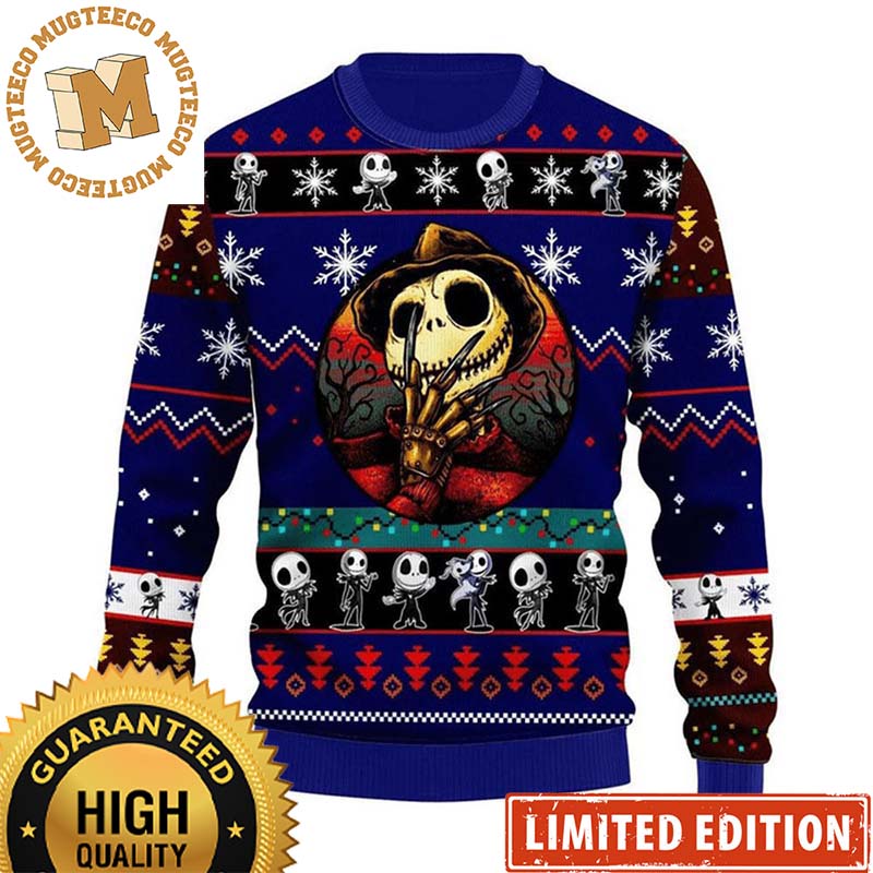Nightmare Before Christmas Jack Skellington Cosplay Horror Character Blue Christmas Ugly Sweaters Nightmare Before Christmas Jack Skellington Cosplay Horror Character Blue Christmas Ugly Sweaters
