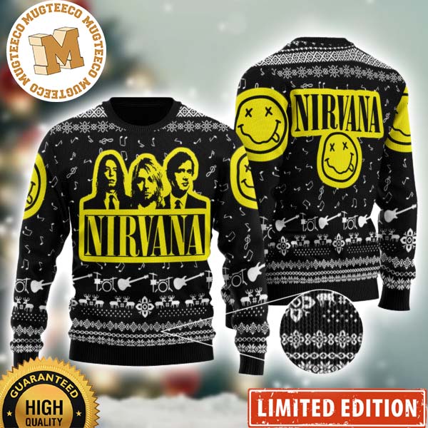 Nirvana Band 3D Knitted Ugly Christmas Sweater Nirvana Band 3D Knitted Ugly Christmas Sweater