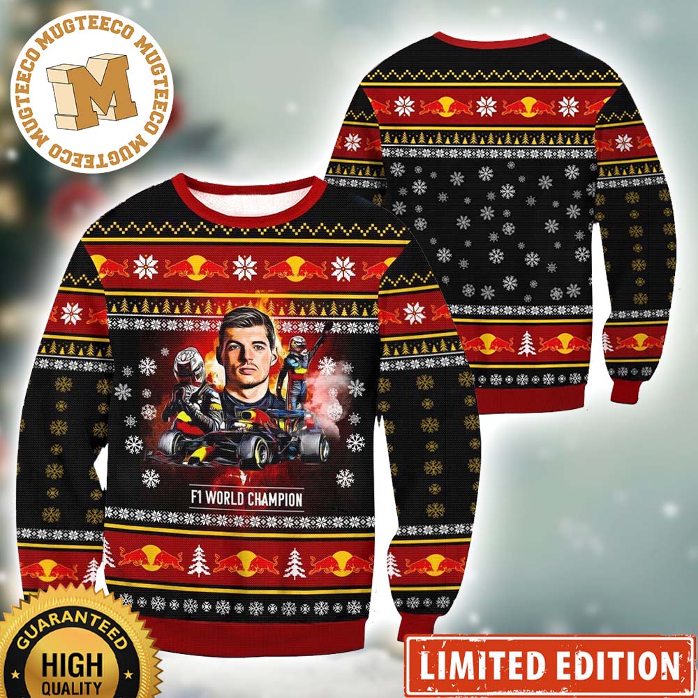 Oracle Red Bull Racing Max Verstappen F1 World Champion 2023 Ugly Christmas Sweater Oracle Red Bull Racing Max Verstappen F1 World Champion 2023 Ugly Christmas Sweater
