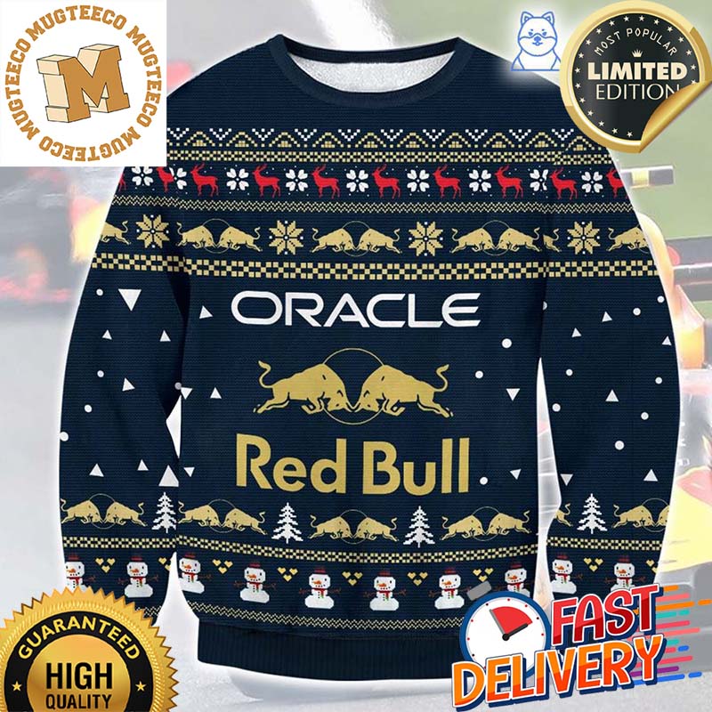 Oracle Red Bull Racing Vintage Ugly Christmas Sweater Oracle Red Bull Racing Vintage Ugly Christmas Sweater