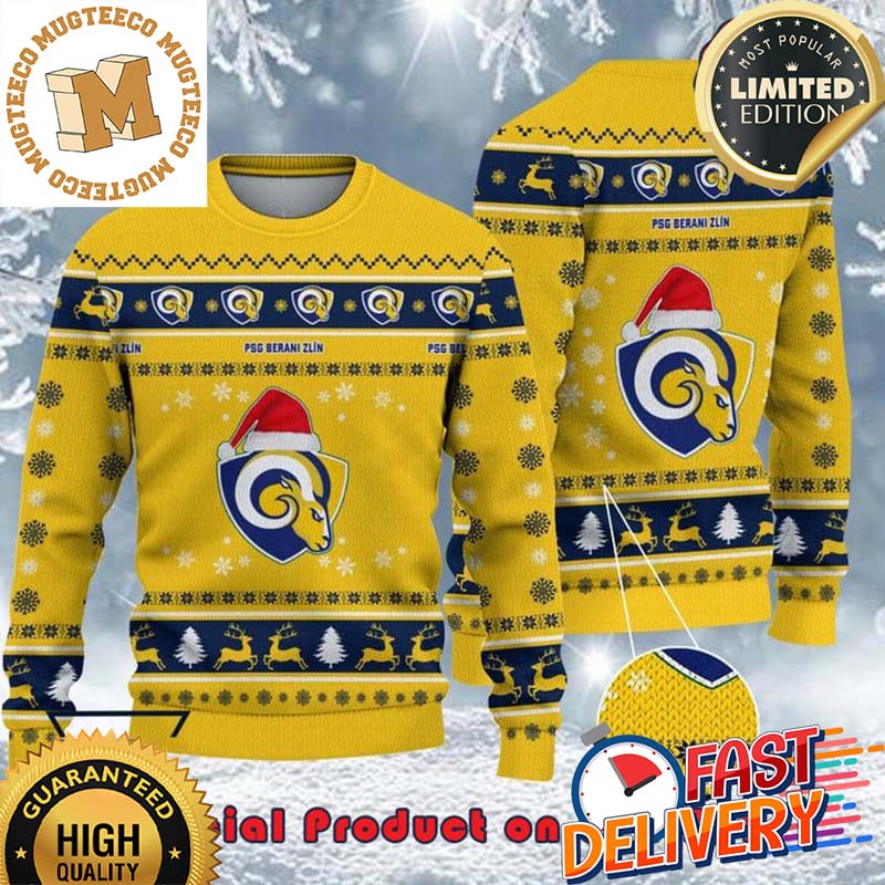 PSG Berani Zlin Tipsport Extraliga Santa Hat Ugly Christmas Sweater For Holiday 2023 Xmas Gifts PSG Berani Zlin Tipsport Extraliga Santa Hat Ugly Christmas Sweater For Holiday 2023 Xmas Gifts