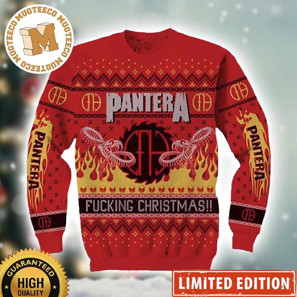 Pantera Fucking Christmas Snake Pattern Ugly Christmas Sweater Pantera Fucking Christmas Snake Pattern Ugly Christmas Sweater