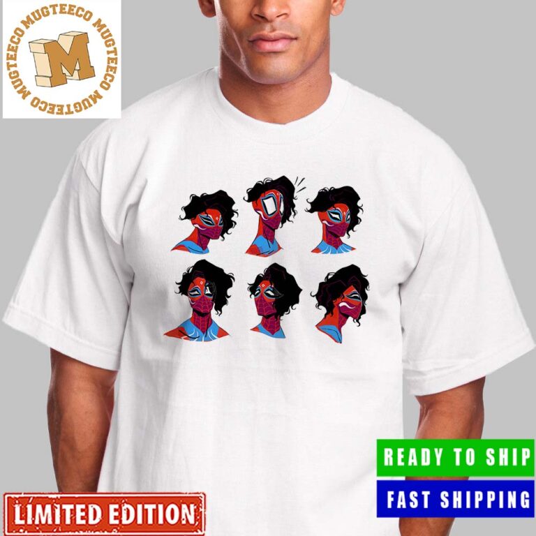Pavitr Prabhakar Expression Sheet In Spider Man Across The Spider Verse Unisex T-Shirt Pavitr Prabhakar Expression Sheet In Spider Man Across The Spider Verse Unisex T-Shirt