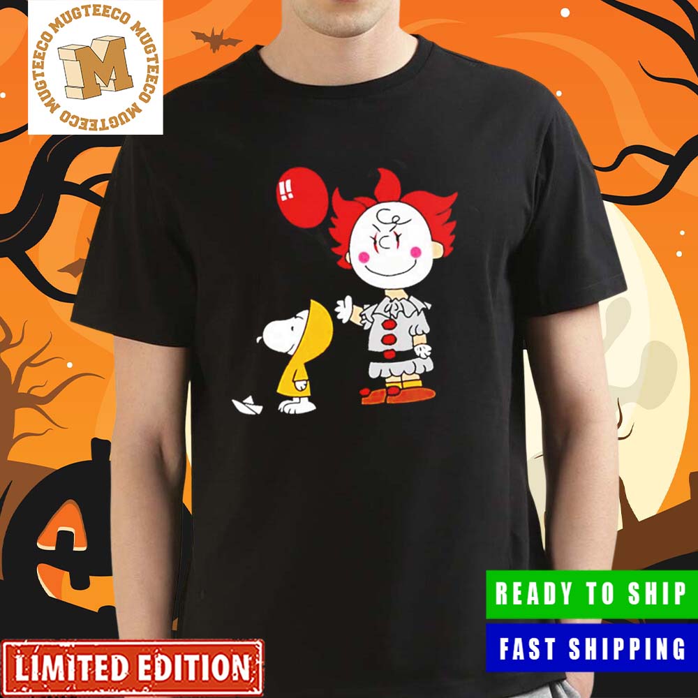 Peanuts Charlie Brown Pennywise And Snoopy IT Movie Costume Halloween Unisex T-Shirt Peanuts Charlie Brown Pennywise And Snoopy IT Movie Costume Halloween Unisex T-Shirt