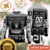 Personalized Las Vegas Raiders NFL Custom Name Number Black Christmas Sweater