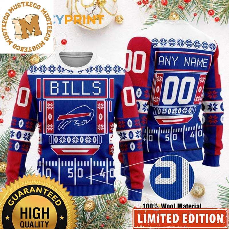 Personalized NFL Buffalo Bills Custom Name And Number Ugly Christmas Sweater Personalized NFL Buffalo Bills Custom Name And Number Ugly Christmas Sweater