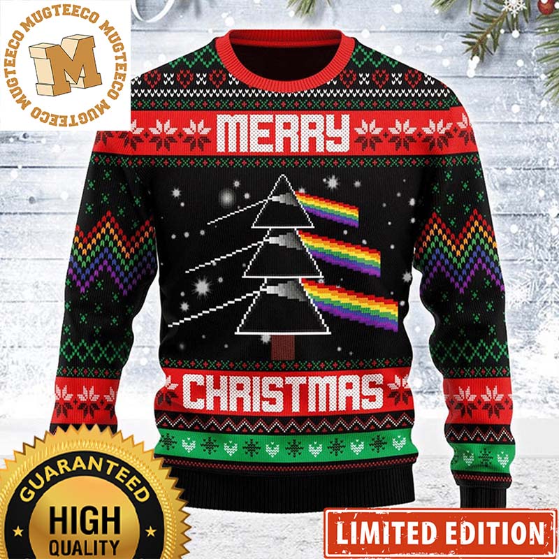 Pink Floyd Merry Christmas Pine Tree Knitted Rainbow Holiday Ugly Sweater 2023 Pink Floyd Merry Christmas Pine Tree Knitted Rainbow Holiday Ugly Sweater 2023