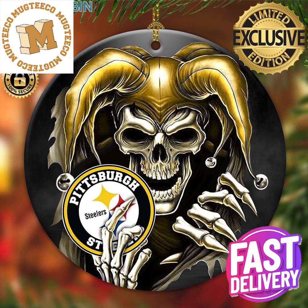 Pittsburgh Steelers NFL Skull Joker 2023 Holiday Gifts Chirstmas Decorations Ornament Pittsburgh Steelers NFL Skull Joker 2023 Holiday Gifts Chirstmas Decorations Ornament